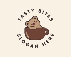 Coffee - Cute Bear Cafeteria logo design