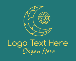 Tarot - Minimalist Moon Star logo design