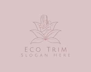 Feminine Eco Leaves logo design