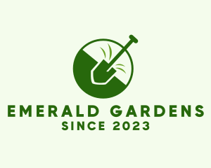 Landscaping Shovel Gardening logo design