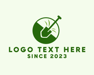 Grasshopper - Landscaping Shovel Gardening logo design