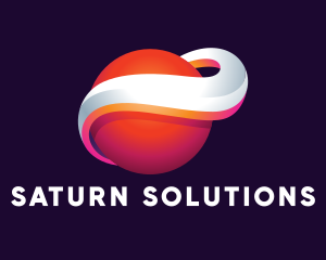 Saturn - 3D Planet Sphere logo design