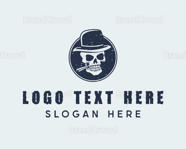 Skull Hat Cigar Logo