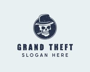 Skull Hat Cigar Logo