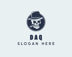 Tobacco - Skull Hat Cigar logo design