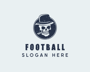 Smoke - Skull Hat Cigar logo design