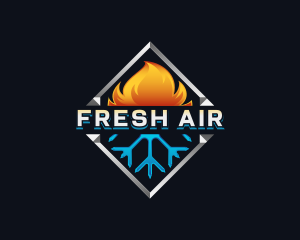 HVAC Fire Ice Ventilation logo design