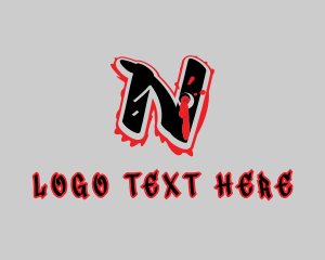 Splatter - Splatter Graffiti Letter N logo design