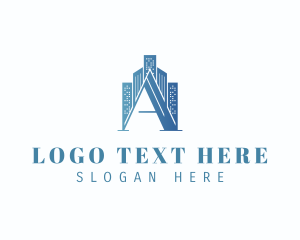 Commerical - Tower Cityscape Building Letter A logo design