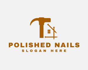 Hammer Nail House Building logo design