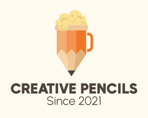 Beer Mug Pencil logo design