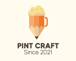 Pint - Beer Mug Pencil logo design