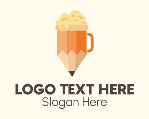 Beer Mug Pencil Logo