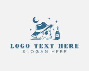 Fedora - Hipster Skull Pub logo design