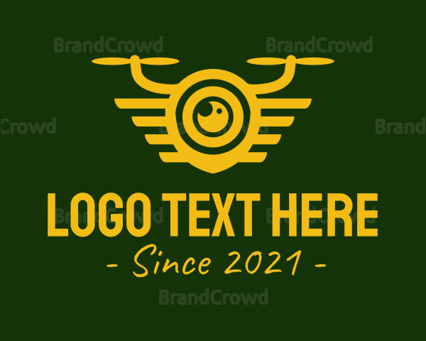 Yellow Drone Lens Logo