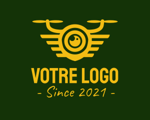 Yellow Drone Lens logo design