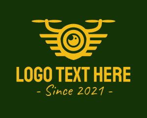 View - Yellow Drone Lens logo design