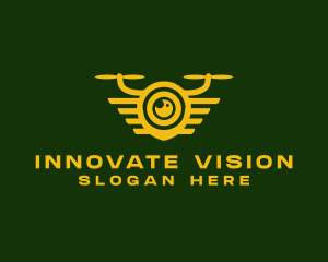 Yellow Drone Lens logo design