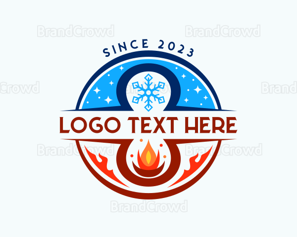 Fire Ice Snowflake Logo