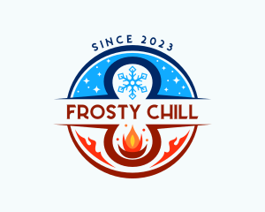 Ice - Fire Ice Snowflake logo design