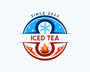 Fire Ice Snowflake logo design