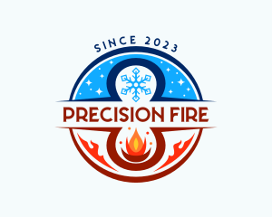 Fire Ice Snowflake logo design