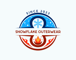 Fire Ice Snowflake logo design