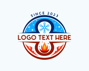 Fire Ice Snowflake Logo