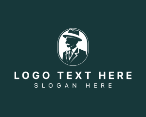 Grooming - Suit Gentleman Hat logo design