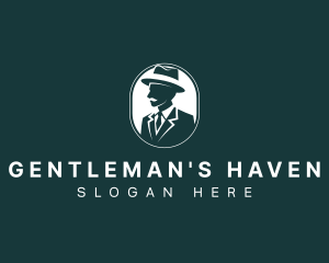 Suit Gentleman Hat logo design