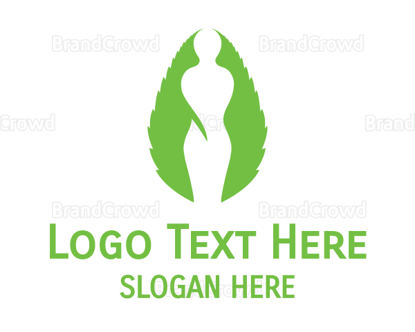 Green Female Silhouette Logo