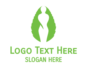 Leaf - Green Female Silhouette logo design