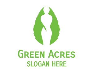 Green Female Silhouette logo design