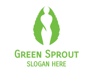 Green Female Silhouette logo design