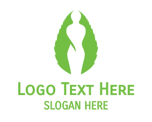 Healthy - Green Female Silhouette logo design