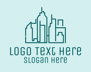 Rental - Urban Building Skyline logo design