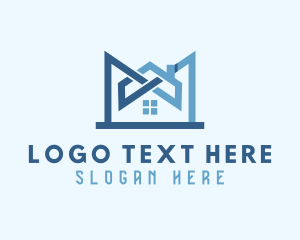 Subdivision - Home Roof Letter M logo design