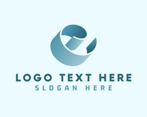 3d - Elegant Ribbon Letter E logo design
