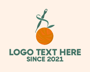 Knitter - Orange Fruit Crochet logo design
