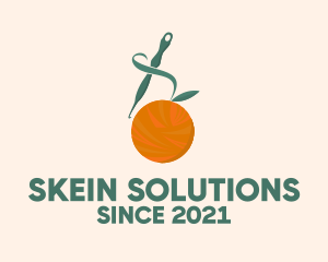 Skein - Orange Fruit Crochet logo design