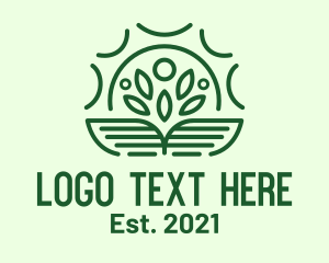 Conservationist - Farmer Plant Sun logo design