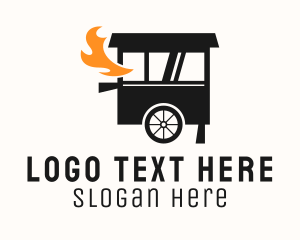 Grill Flame Food Cart  Logo