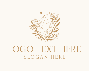 Floral - Gold Shiny Diamond logo design