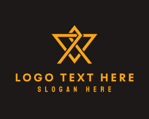 Triangle - Loop Knot Outline Letter A logo design