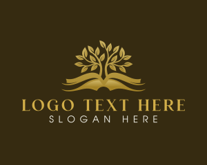 Pages - Tree Book Reading logo design