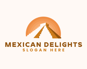 Mexico - Inca Pyramid Landmark logo design