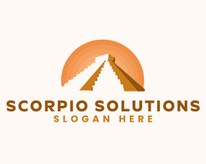 Inca Pyramid Landmark logo design