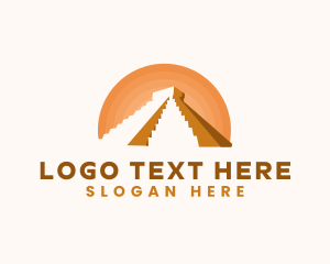 Pyramid - Inca Pyramid Landmark logo design