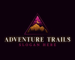 Triangle Mountain Moon logo design