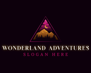 Triangle Mountain Moon logo design